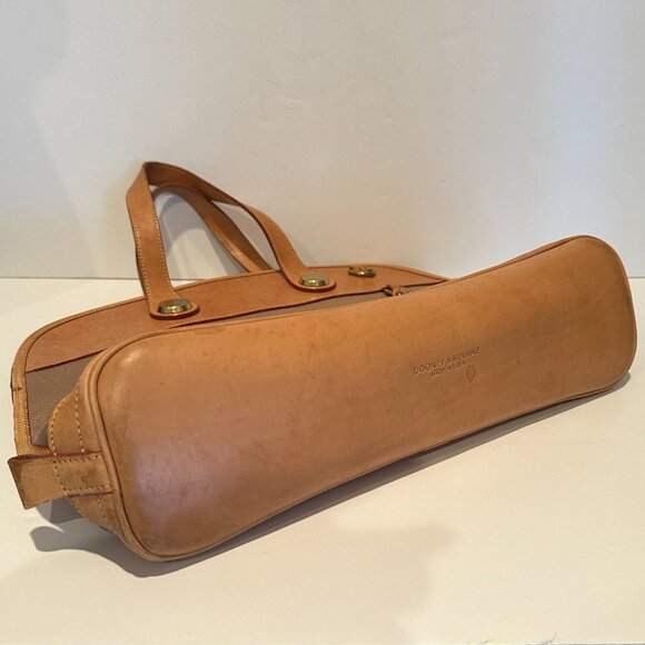 Vintage Dooney & Bourke Cabriolet Canvas & Leather Zip Satchel Carryall Handbag - Picture 10 of 13